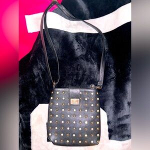 Faux leather medium size jewel studded purse